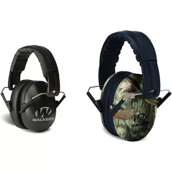 Walker's Unisex Adult's Lightweight Foldable Hearing Protection 22 dB Noise Reduction Pro Low-Profile Earmuffs