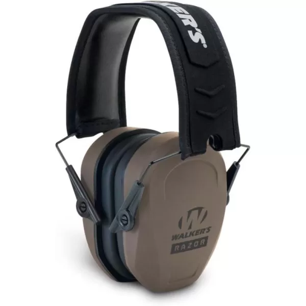 Walker's Razor Slim Passive Earmuffs Ultra Low Profile 27dB NRR Light Weight