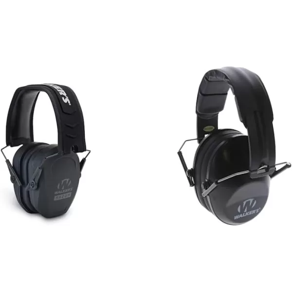 Walker's Razor Slim Passive Earmuffs Ultra Low Profile 27dB NRR Light Weight