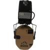 imageWalkers Razor Slim Ultra Low Profile Compact Design Adjustable Range Shooting Hunting Hearing Protection Electronic EarmuffsPatriot  Battle Brown