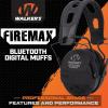 imageWalkers Rechargeable Lightweight Shooting Hunting Range Electronic Slim Low Profile Hearing Protection FireMax EarmuffsFiremax Bluetooth Earmuffs