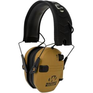 imageWalkers Razor Slim Ultra Low Profile Compact Design Adjustable Range Shooting Hunting Hearing Protection Electronic EarmuffsBattle Brown
