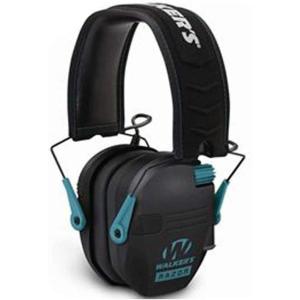 imageWalkers Razor Slim Ultra Low Profile Compact Design Adjustable Range Shooting Hunting Hearing Protection Electronic EarmuffsBlack WTeal
