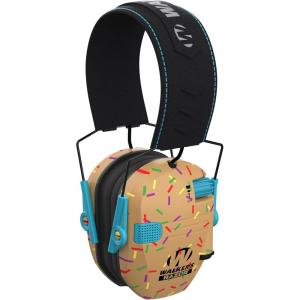 imageWalkers Razor Slim Ultra Low Profile Compact Design Adjustable Range Shooting Hunting Hearing Protection Electronic EarmuffsGolden Brown Sprinkles