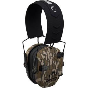 imageWalkers Razor Slim Ultra Low Profile Compact Design Adjustable Range Shooting Hunting Hearing Protection Electronic EarmuffsMossy Oak Bottomland