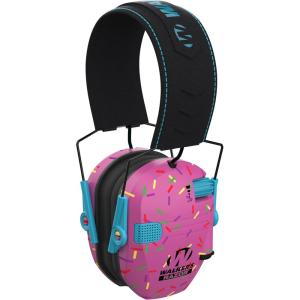 imageWalkers Razor Slim Ultra Low Profile Compact Design Adjustable Range Shooting Hunting Hearing Protection Electronic EarmuffsPink Sprinkles