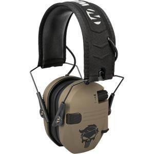 imageWalkers Razor Slim Ultra Low Profile Compact Design Adjustable Range Shooting Hunting Hearing Protection Electronic EarmuffsT24 Fde Punisher