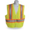 imageWalkers Dual Color Hook and Loop HighVisibility Reflective Tape Mesh ANSI Class 2 Outdoor Work Safety Vest with PocketsGreen