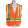 imageWalkers Dual Color Zipper HighVisibility Reflective Breathable ANSI Class 2 Outdoor Work Orange Safety Vest with PocketsMulti