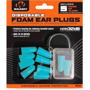 imageWalkers 32dB NRR NoiseCanceling ANSI S319 Passive Hearing Protection Range Shooting Hunting Work Soft Comfortable Adaptable Foam Earplugs  5 Pairs OrangeTeal