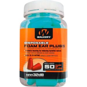imageWalkers 32dB NoiseCanceling ANSI S319 Hearing Safety Protection Range Shooting Hunting Work Soft Comfortable Adaptable Foam Earplugs Security Sealed Jar 50 Pairs OrangeTeal