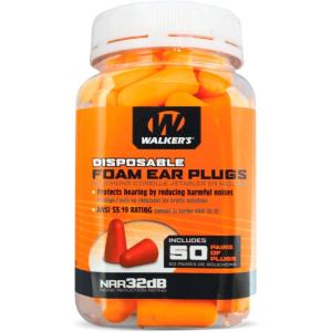 imageWalkers 32dB NoiseCanceling ANSI S319 Hearing Safety Protection Range Shooting Hunting Work Soft Comfortable Adaptable Foam Earplugs Security Sealed Jar 50 Pairs OrangeOrange