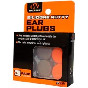 imageWalkers Silicone Putty  Soft Moldable Tacky Adaptable 20dB NRR NoiseBlocking Hearing Protection Shooting Hunting Work Earplugs 3 Pairs Storage Case Included  OrangeFlat Dark EarthOrangeFlat Dark Earth
