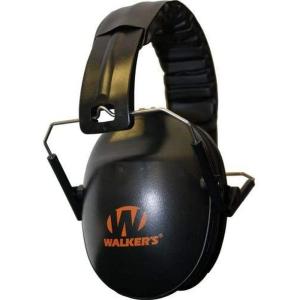 imageWalkers Youth Childrens Low Profile Padded Headband Adjustable Folding NoiseReducing Hearing Protection EarmuffsBlackorange