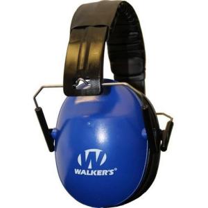 imageWalkers Youth Childrens Low Profile Padded Headband Adjustable Folding NoiseReducing Hearing Protection EarmuffsBlue White