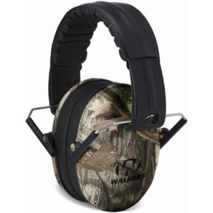 imageWalkers Youth Childrens Low Profile Padded Headband Adjustable Folding NoiseReducing Hearing Protection EarmuffsCamo