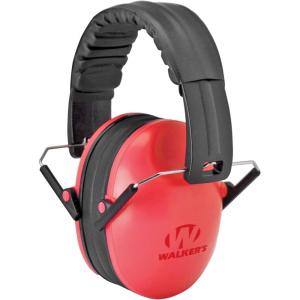 imageWalkers Youth Childrens Low Profile Padded Headband Adjustable Folding NoiseReducing Hearing Protection EarmuffsCoral