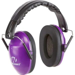 imageWalkers Youth Childrens Low Profile Padded Headband Adjustable Folding NoiseReducing Hearing Protection EarmuffsPurplewhite