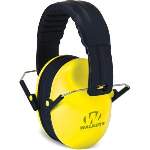 imageWalkers Youth Childrens Low Profile Padded Headband Adjustable Folding NoiseReducing Hearing Protection EarmuffsYellow