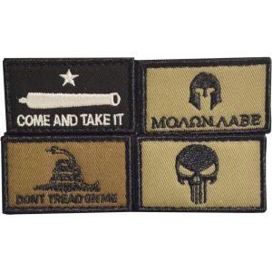 imageWalkers Razor Patriot Patch Kit Hook ampamp Loop Attachable Embroidery Design Patch Set for Earmuffs Hats Backpack Military Shooting Outdoor EDC Uniforms ampamp Gear  4 Pcs  Come ampamp Take ItCome  Take it Version