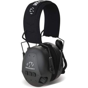 imageWALKERS Passive Bluetooth Muff  24dB NRR CVC Noise Cancellation Compact Collapsible Shooting Passive Hearing Protection Muff W Adjustable Boom Mic 3 AAA Batteries