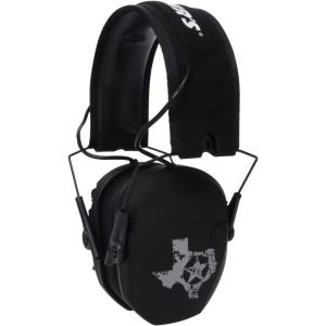 imageWalkers Razor Slim Ultra Low Profile Compact Design Adjustable Range Shooting Hunting Hearing Protection Electronic EarmuffsBlacktexas