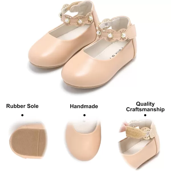 Felix &amp; Flora Girls Toddler Little Ballet Shoes - Flower Girls Mary Jane Flats Dress Shoes Party Wedding