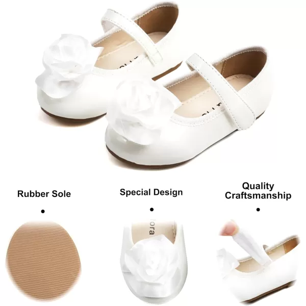Felix &amp; Flora Girls Toddler Little Ballet Shoes - Flower Girls Mary Jane Flats Dress Shoes Party Wedding