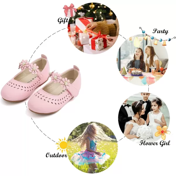 Felix &amp; Flora Girls Toddler Little Ballet Shoes - Flower Girls Mary Jane Flats Dress Shoes Party Wedding