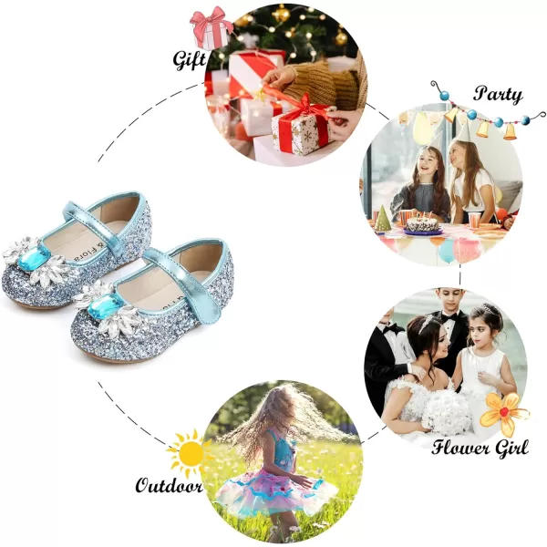 Felix &amp; Flora Girls Toddler Little Ballet Shoes - Flower Girls Mary Jane Flats Dress Shoes Party Wedding