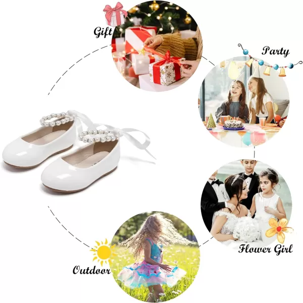 Felix &amp; Flora Girls Toddler Little Ballet Shoes - Flower Girls Mary Jane Flats Dress Shoes Party Wedding