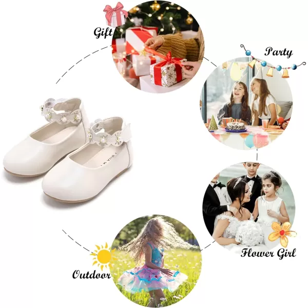 Felix &amp; Flora Girls Toddler Little Ballet Shoes - Flower Girls Mary Jane Flats Dress Shoes Party Wedding