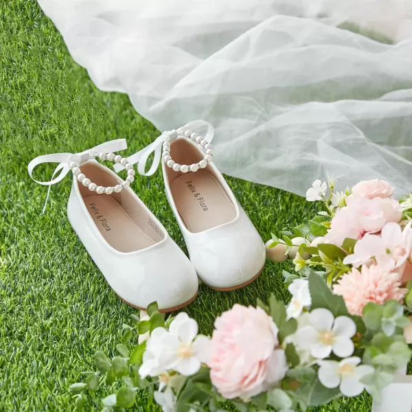 Felix &amp; Flora Girls Toddler Little Ballet Shoes - Flower Girls Mary Jane Flats Dress Shoes Party Wedding
