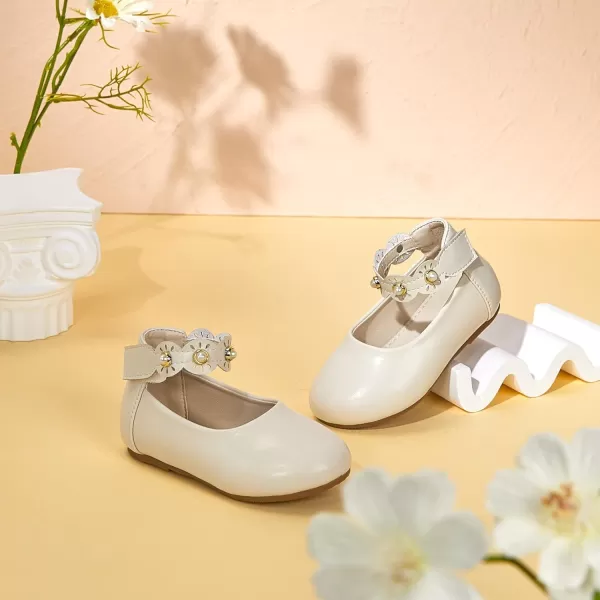 Felix &amp; Flora Girls Toddler Little Ballet Shoes - Flower Girls Mary Jane Flats Dress Shoes Party Wedding