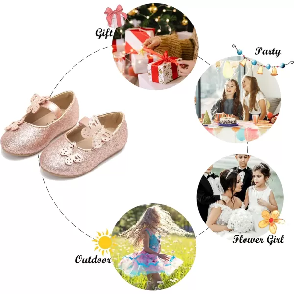 Felix &amp; Flora Girls Toddler Little Ballet Shoes - Flower Girls Mary Jane Flats Dress Shoes Party Wedding