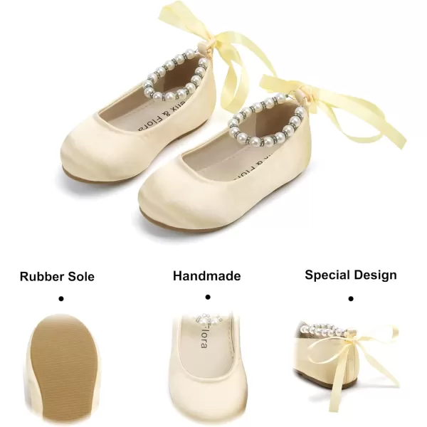 Felix &amp; Flora Girls Toddler Little Ballet Shoes - Flower Girls Mary Jane Flats Dress Shoes Party Wedding