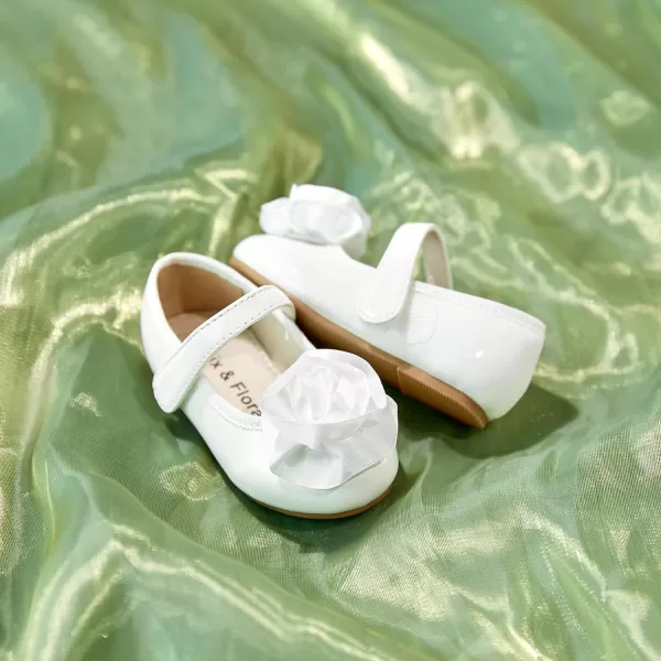 Felix &amp; Flora Girls Toddler Little Ballet Shoes - Flower Girls Mary Jane Flats Dress Shoes Party Wedding