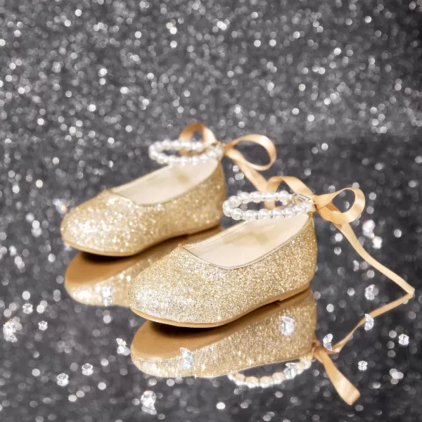 Felix &amp; Flora Girls Toddler Little Ballet Shoes - Flower Girls Mary Jane Flats Dress Shoes Party Wedding