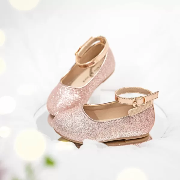 Felix &amp; Flora Girls Toddler Little Ballet Shoes - Flower Girls Mary Jane Flats Dress Shoes Party Wedding