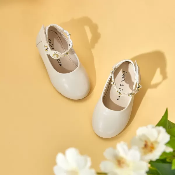 Felix &amp; Flora Girls Toddler Little Ballet Shoes - Flower Girls Mary Jane Flats Dress Shoes Party Wedding