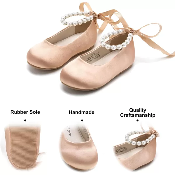 Felix &amp; Flora Girls Toddler Little Ballet Shoes - Flower Girls Mary Jane Flats Dress Shoes Party Wedding