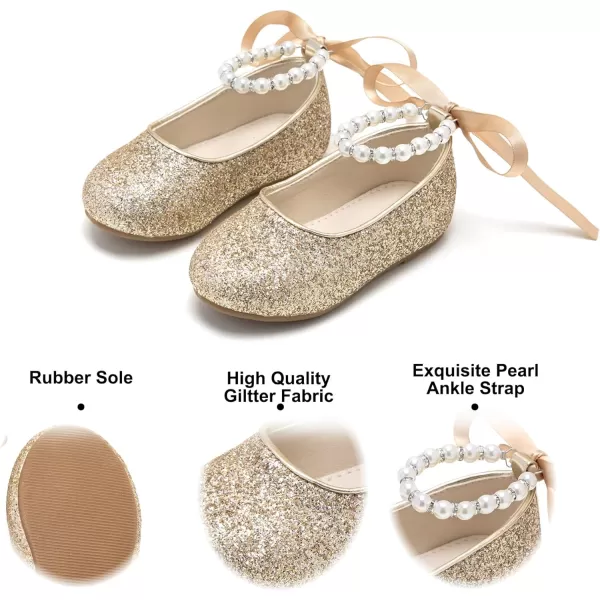 Felix &amp; Flora Girls Toddler Little Ballet Shoes - Flower Girls Mary Jane Flats Dress Shoes Party Wedding