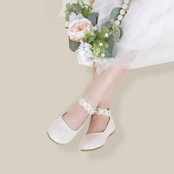 Felix &amp; Flora Girls Toddler Little Ballet Shoes - Flower Girls Mary Jane Flats Dress Shoes Party Wedding