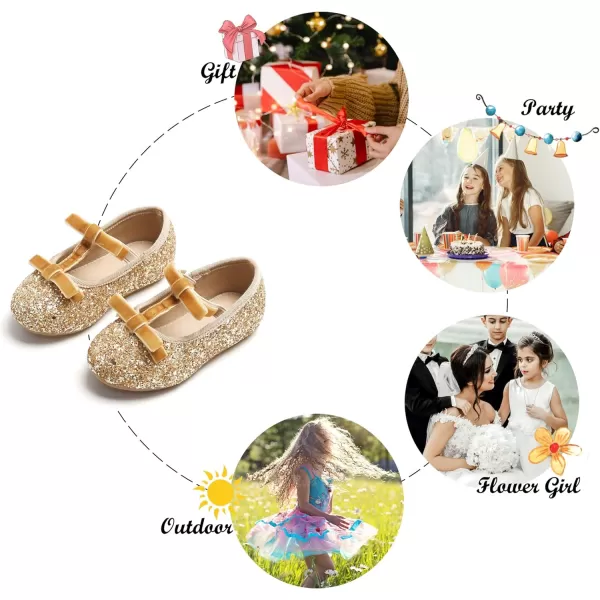 Felix &amp; Flora Girls Toddler Little Ballet Shoes - Flower Girls Mary Jane Flats Dress Shoes Party Wedding