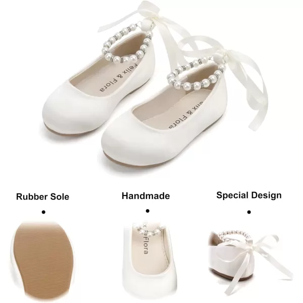 Felix &amp; Flora Girls Toddler Little Ballet Shoes - Flower Girls Mary Jane Flats Dress Shoes Party Wedding