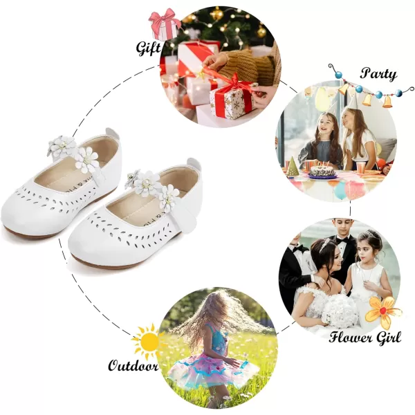 Felix &amp; Flora Girls Toddler Little Ballet Shoes - Flower Girls Mary Jane Flats Dress Shoes Party Wedding