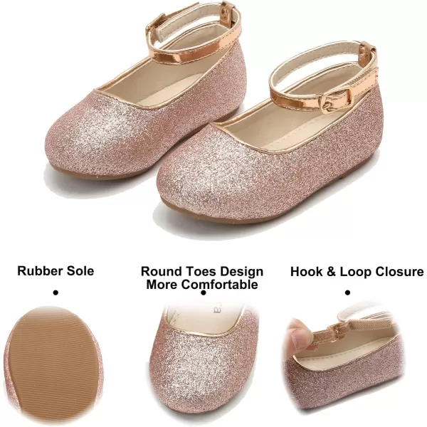 Felix &amp; Flora Girls Toddler Little Ballet Shoes - Flower Girls Mary Jane Flats Dress Shoes Party Wedding