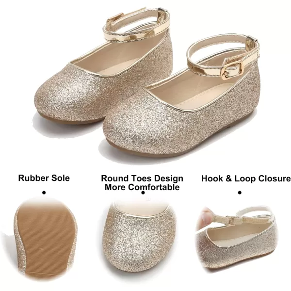 Felix &amp; Flora Girls Toddler Little Ballet Shoes - Flower Girls Mary Jane Flats Dress Shoes Party Wedding