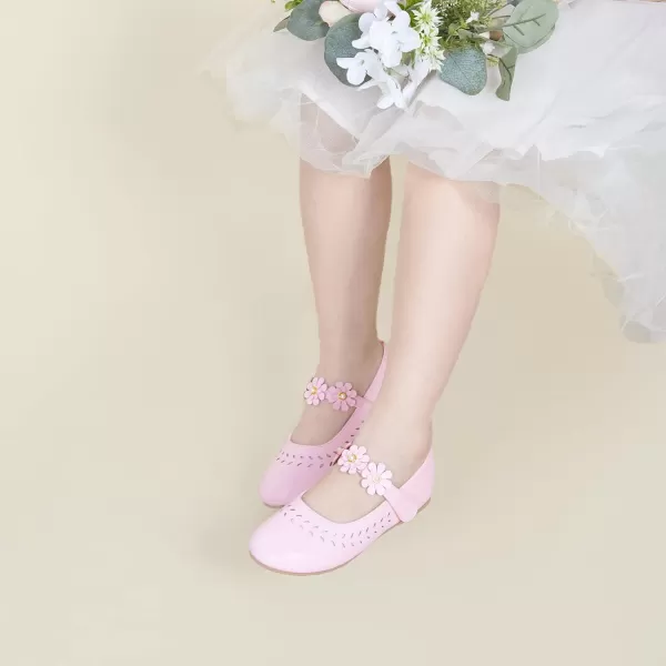 Felix &amp; Flora Girls Toddler Little Ballet Shoes - Flower Girls Mary Jane Flats Dress Shoes Party Wedding