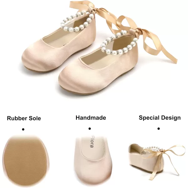 Felix &amp; Flora Girls Toddler Little Ballet Shoes - Flower Girls Mary Jane Flats Dress Shoes Party Wedding